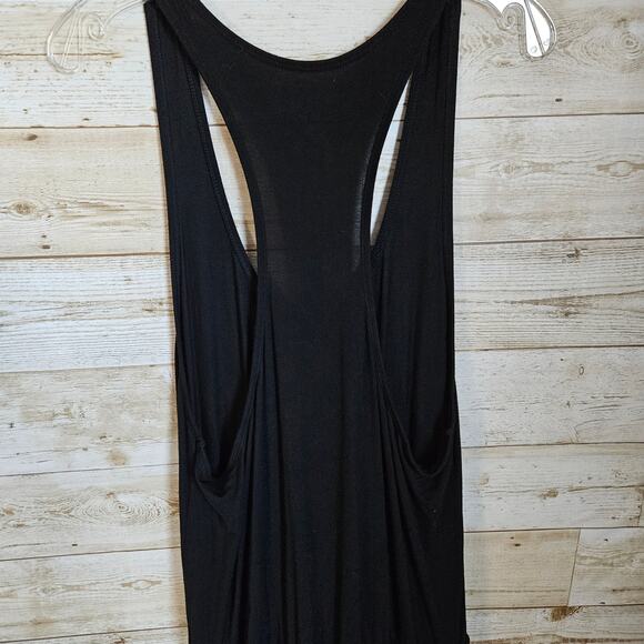 aerie OFFLINE Jumpsuit Drawstring Waist Size Large Black Baggy Racerback Tank - Picture 5 of 8